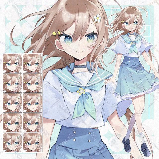 爽やかセーラー少女【表情差分10種】