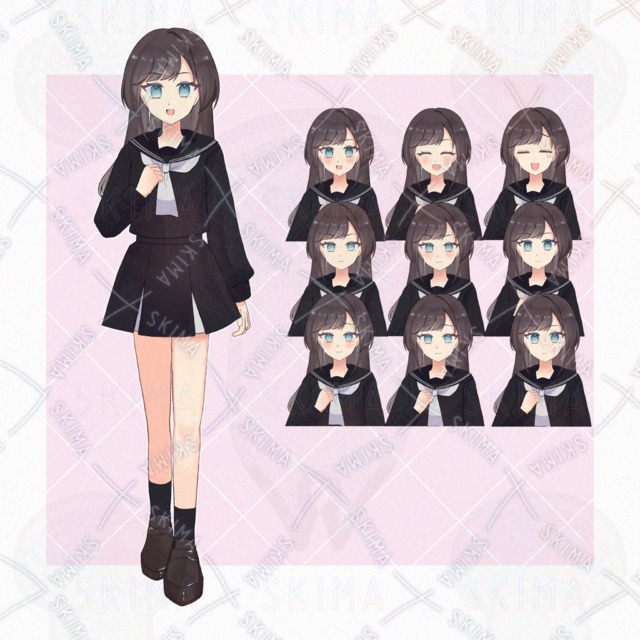 【全身立ち絵】セーラー服　少女