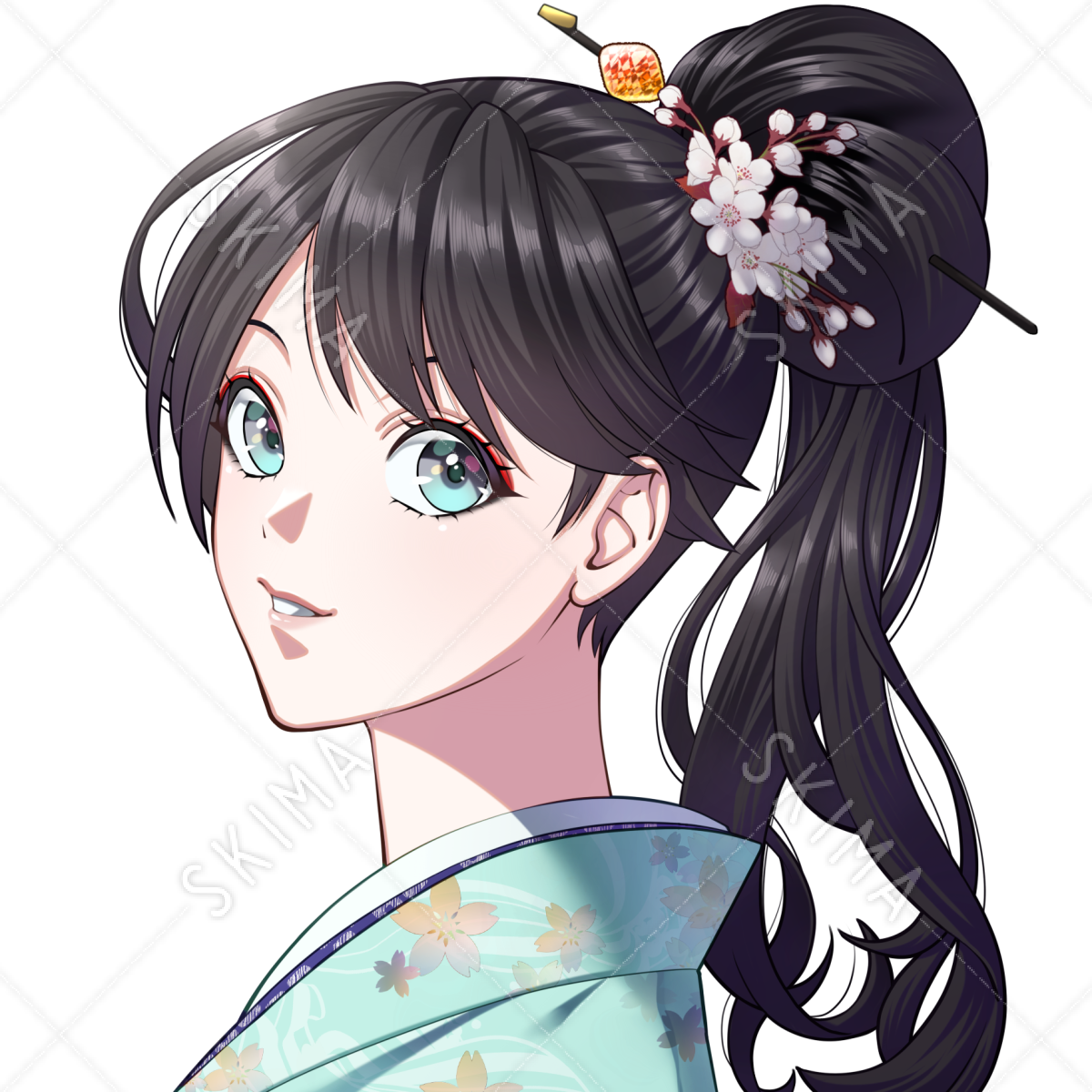 和服女性アイコン バストアップイラスト スキマ スキルのオーダーメイドマーケット Skima 和服女性アイコン バストアップイラスト スキマ スキルのオーダーメイドマーケット Skima