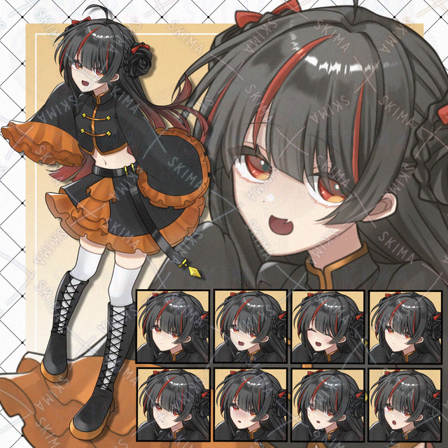 チャイナ服の少女【表情差分8種】