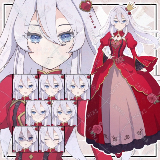 【adopt】赤薔薇の女王【表情9種】
