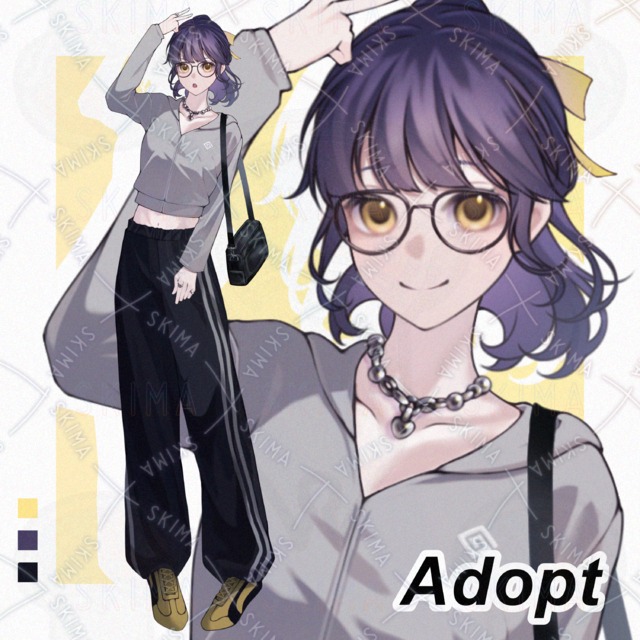 【Adopt】メガネ少女 表情差分10種