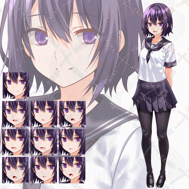 【表情10種】短髪セーラー少女