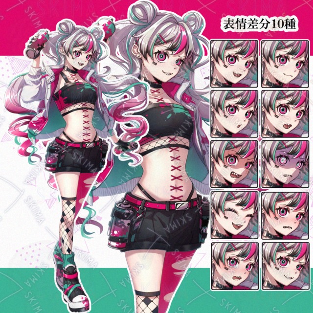 ギザ歯な女性(差分10種)