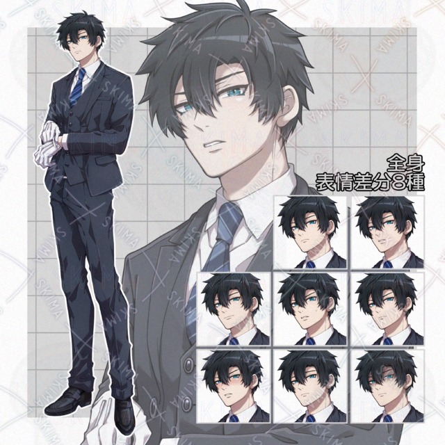 【Adopt1】男性_スーツ【表情差分8種】