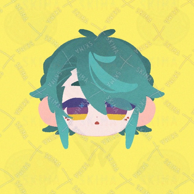 【表情4種】緑髪の男の子のSNSアイコン