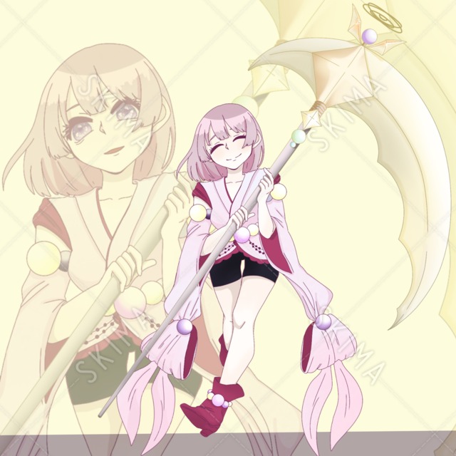 大鎌を持った少女【表情差分６種】