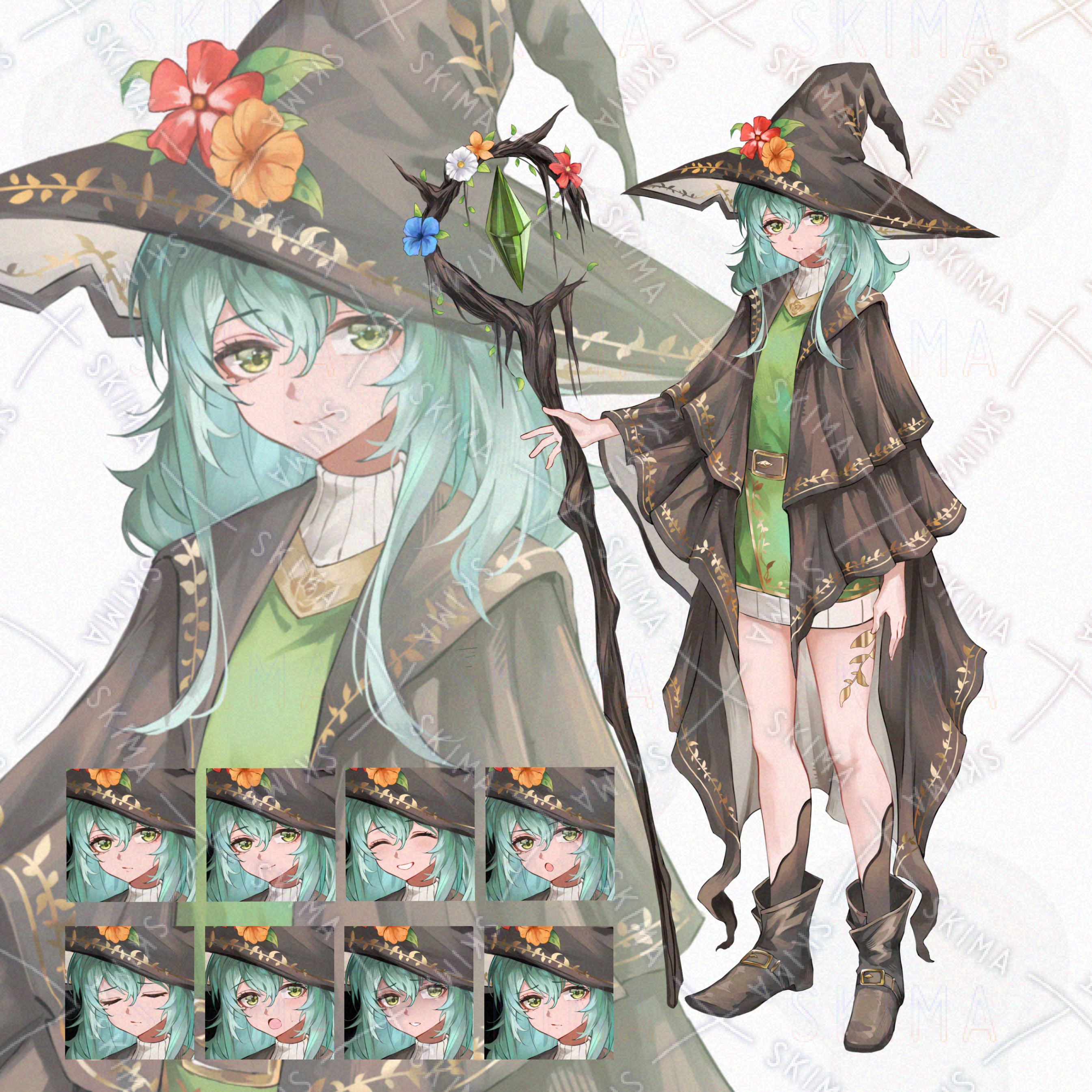 arts様　おまとめ追加分 草魔法使い【表情差分8種】 | SKIMA（スキマ）