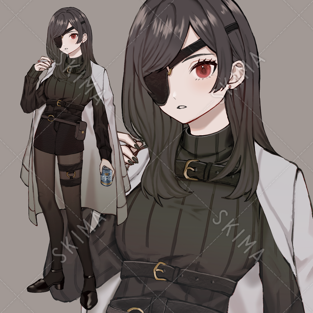 眼帯をつけた女性 表情8種 スキマ スキルのオーダーメイドマーケット Skima