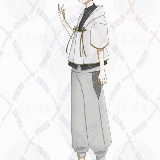 Image 3 of A young man with a fox and a Japanese-style hoodie - Tsukihaku - *7 different expressions (normal + 6 different expressions) + 2 fox face parts