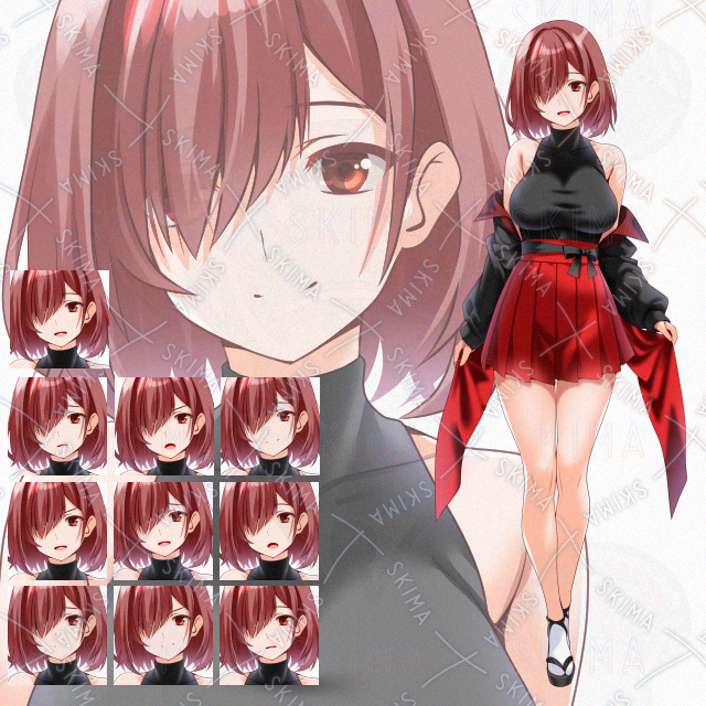 【表情10種】目隠れ少女