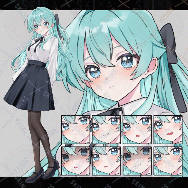 女性立ち絵【表情8種】