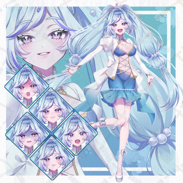 人魚モチーフの女の子【表情差分7種】