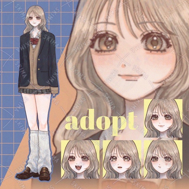ブレザー女子高生【表情差分4種類】