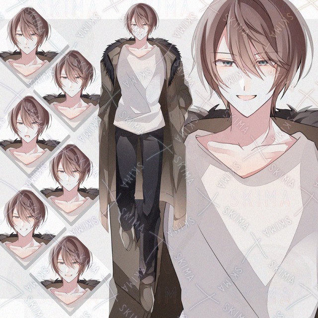 コートの男性【表情差分6種】