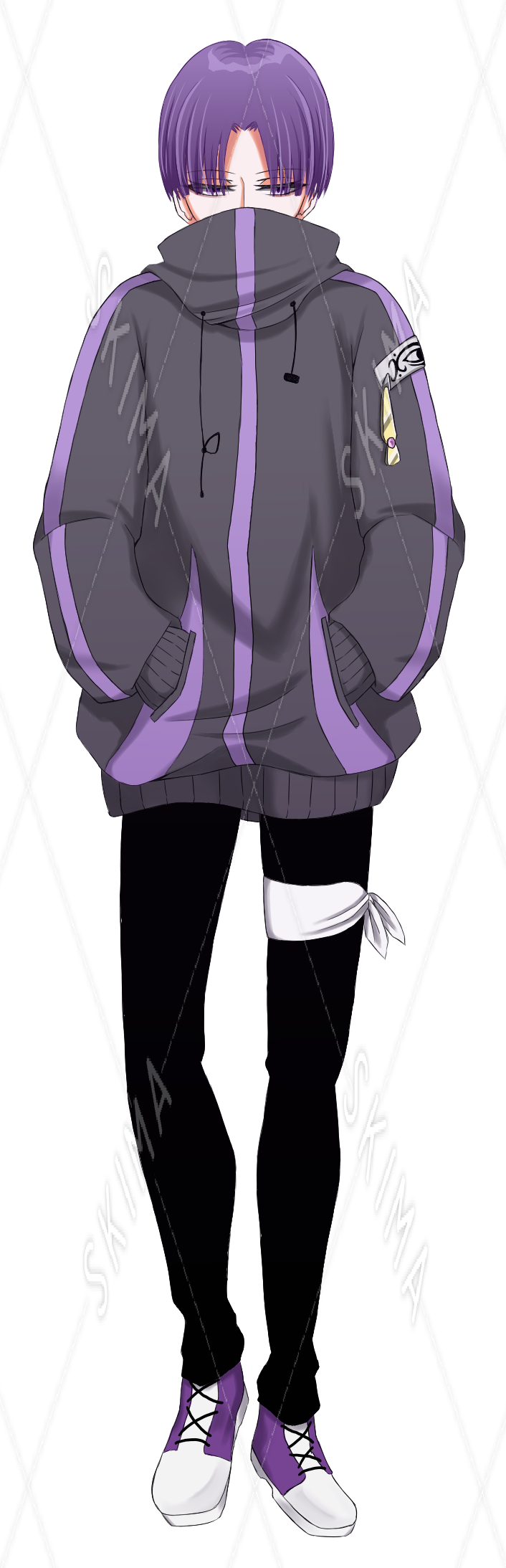 立ち絵 紫イメージの男性 差分なし スキマ スキルのオーダーメイドマーケット Skima