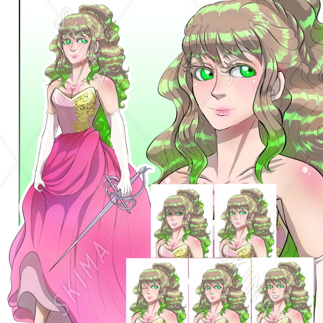 剣を持つお姫様(表情6種)