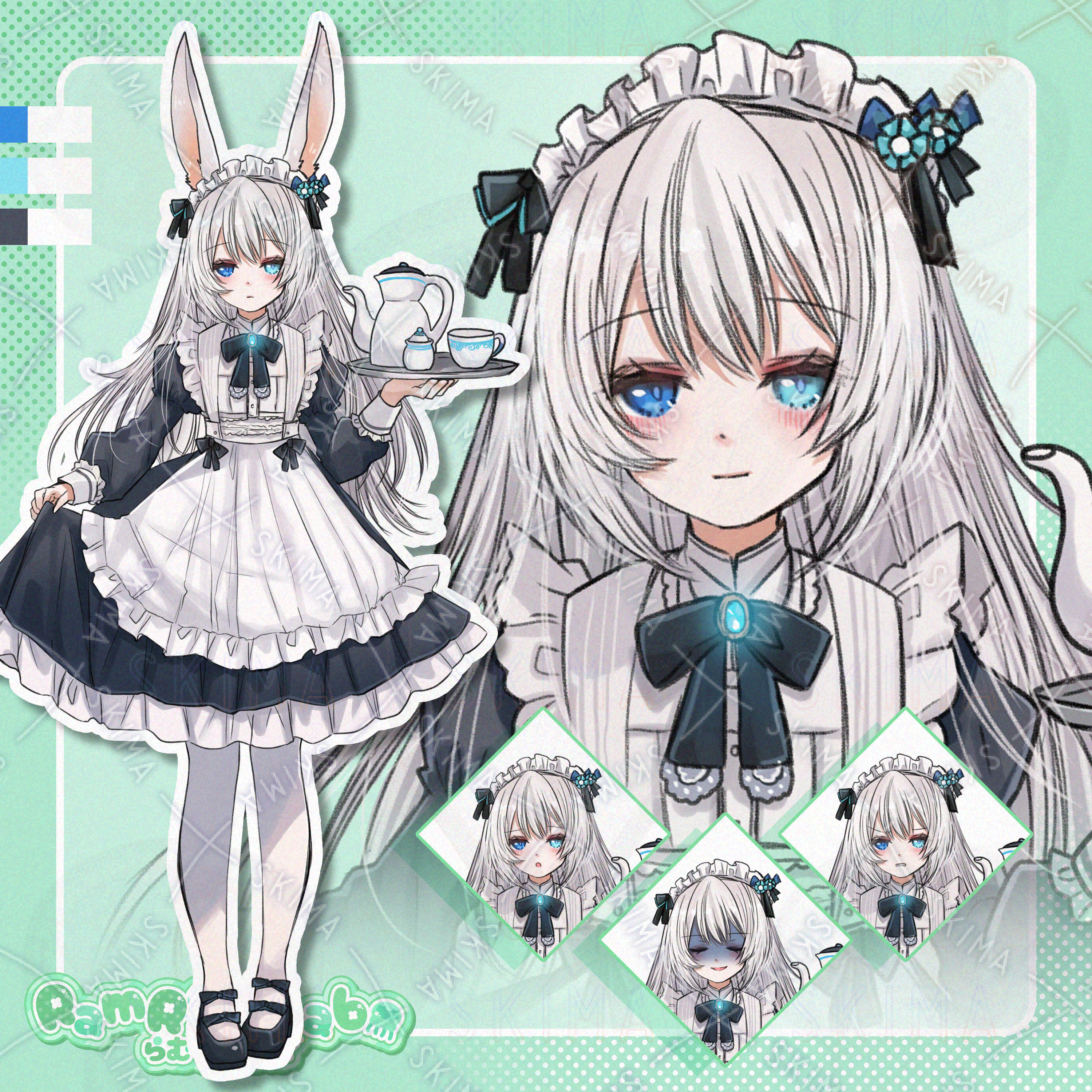 ☆うさ耳つき！ドロシーメイド服 3点セット]可愛いうさぎちゃんメイド服 |