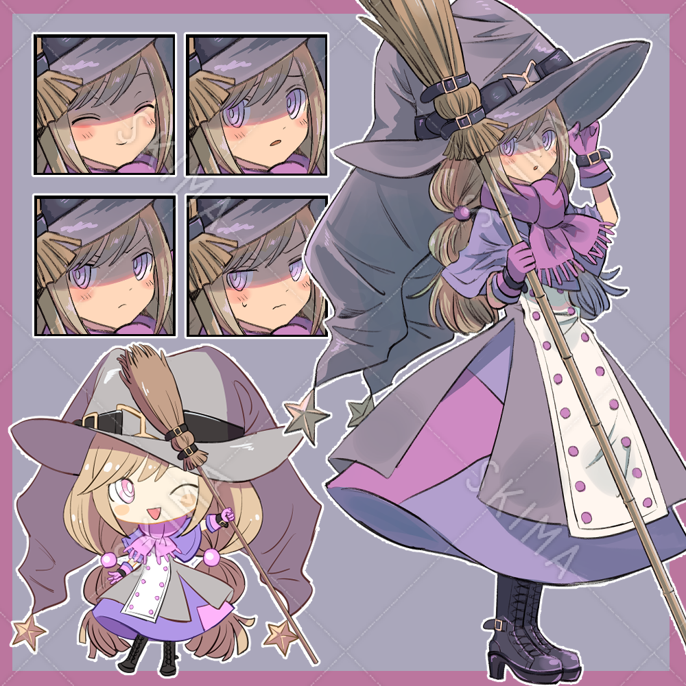 二股帽子の魔女 表情5種 Sdキャラ付き スキマ スキルのオーダーメイドマーケット Skima