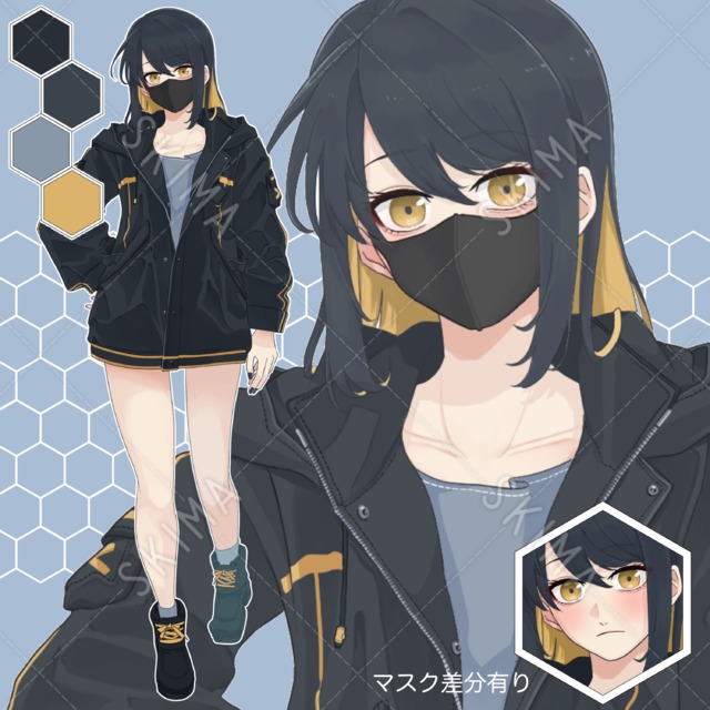 ジャケット姿の女の子（マスク差分のみ）