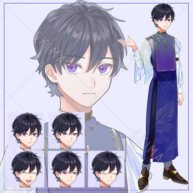 神父風男子【表情5種】