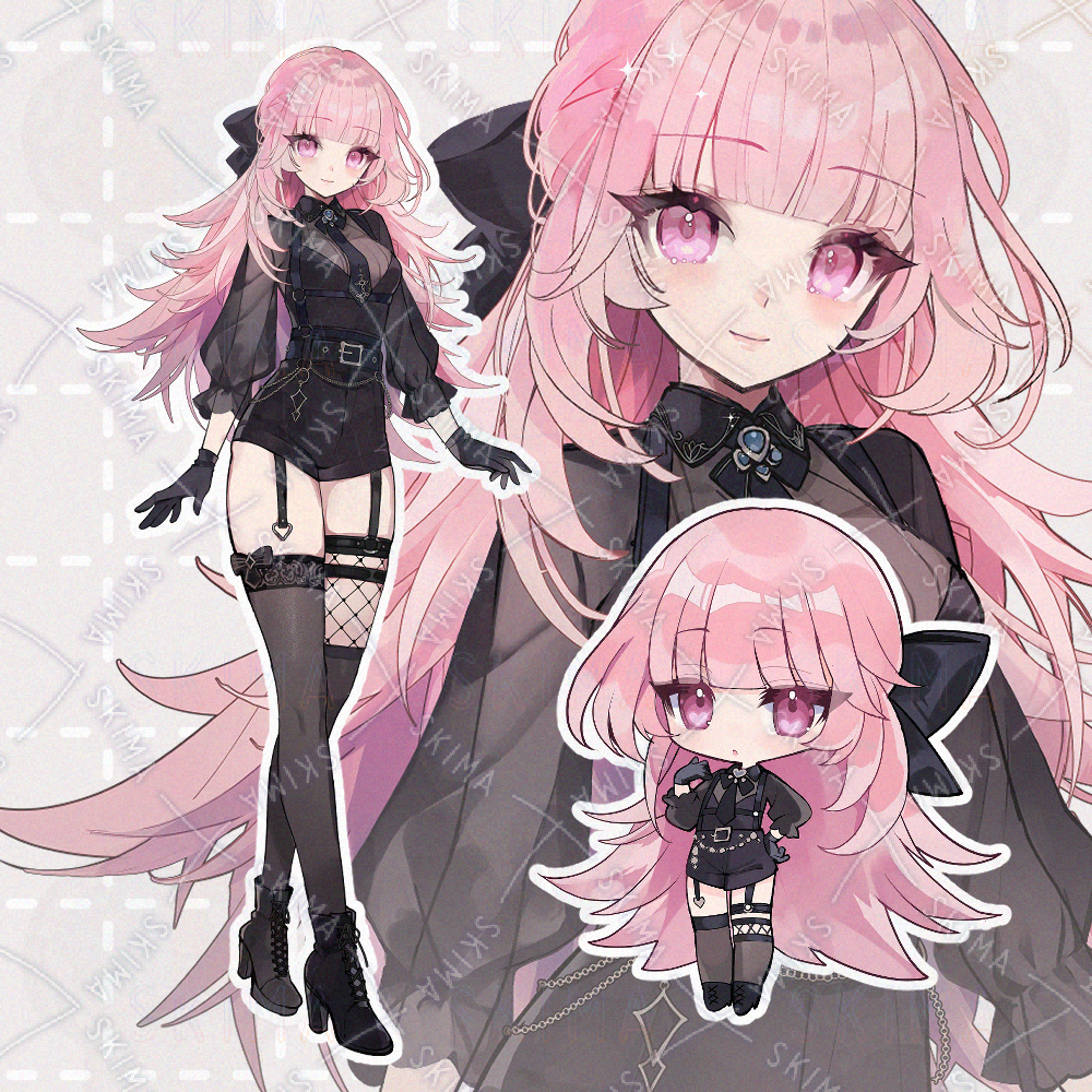 ピンク髪の少女＋ちびキャラ | SKIMA（スキマ）