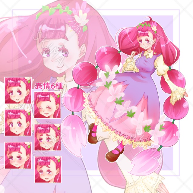 【Adopt】お花の子(表情差分６種)【商用可】