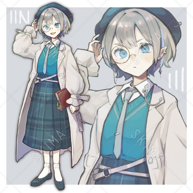 【adopt】エルフ耳の学者/表情8種