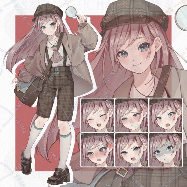【表情7種】探偵風少女