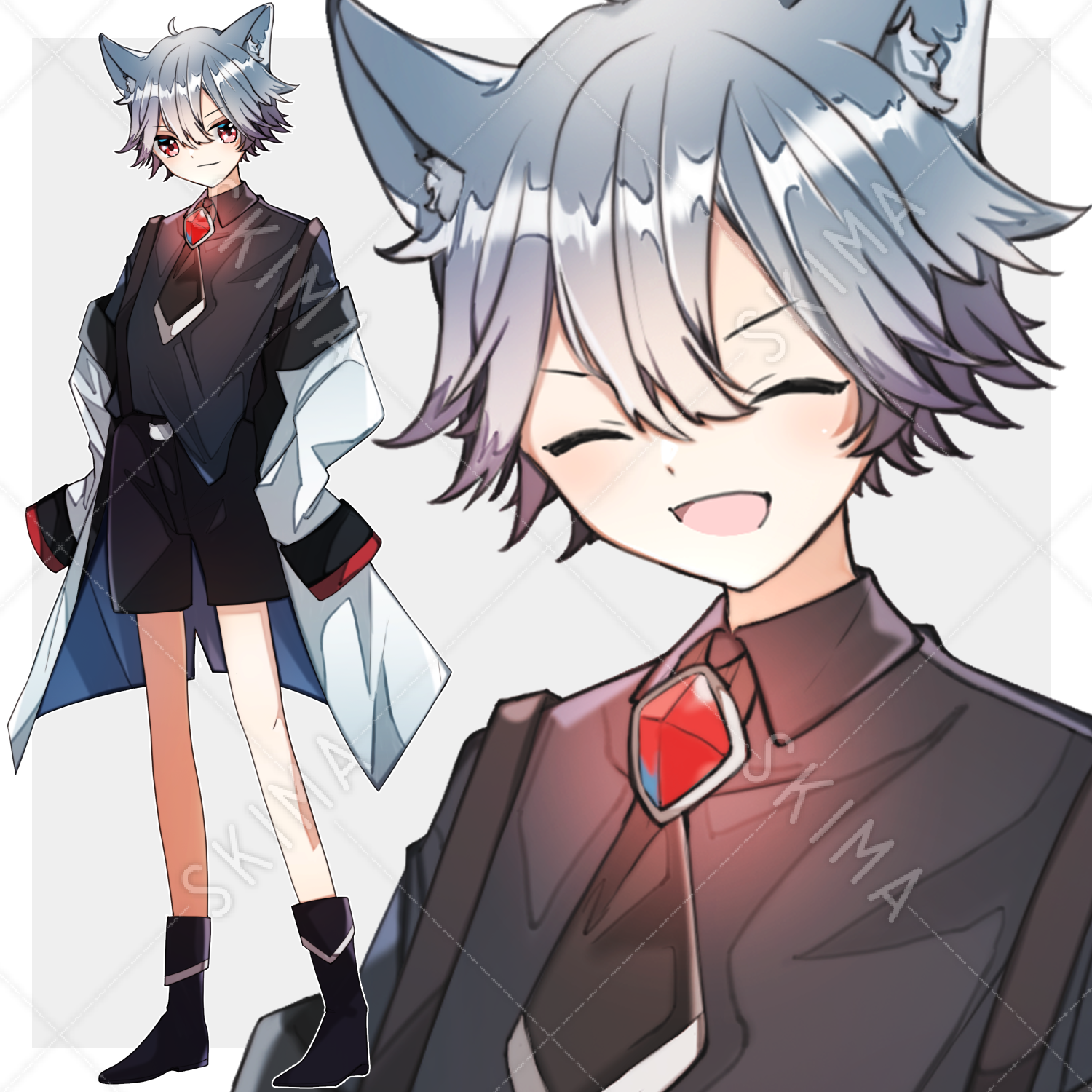 ファンタジー風 ケモミミの少年 全身立ち絵 表情7種 スキマ スキルのオーダーメイドマーケット Skima