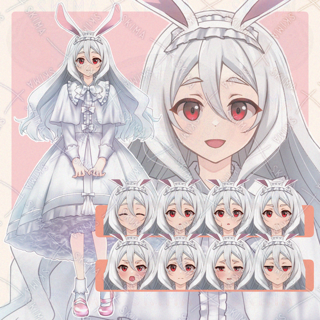 うさ耳の女の子 表情10種