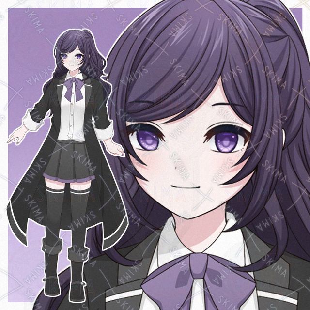 黒い服を着た女の子【表情差分10種】