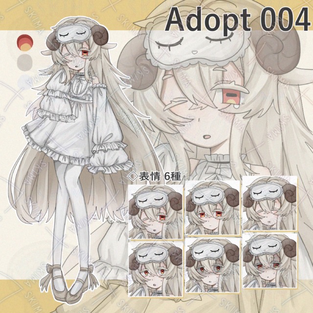 ひつじのおねむり少女【表情差分6種】
