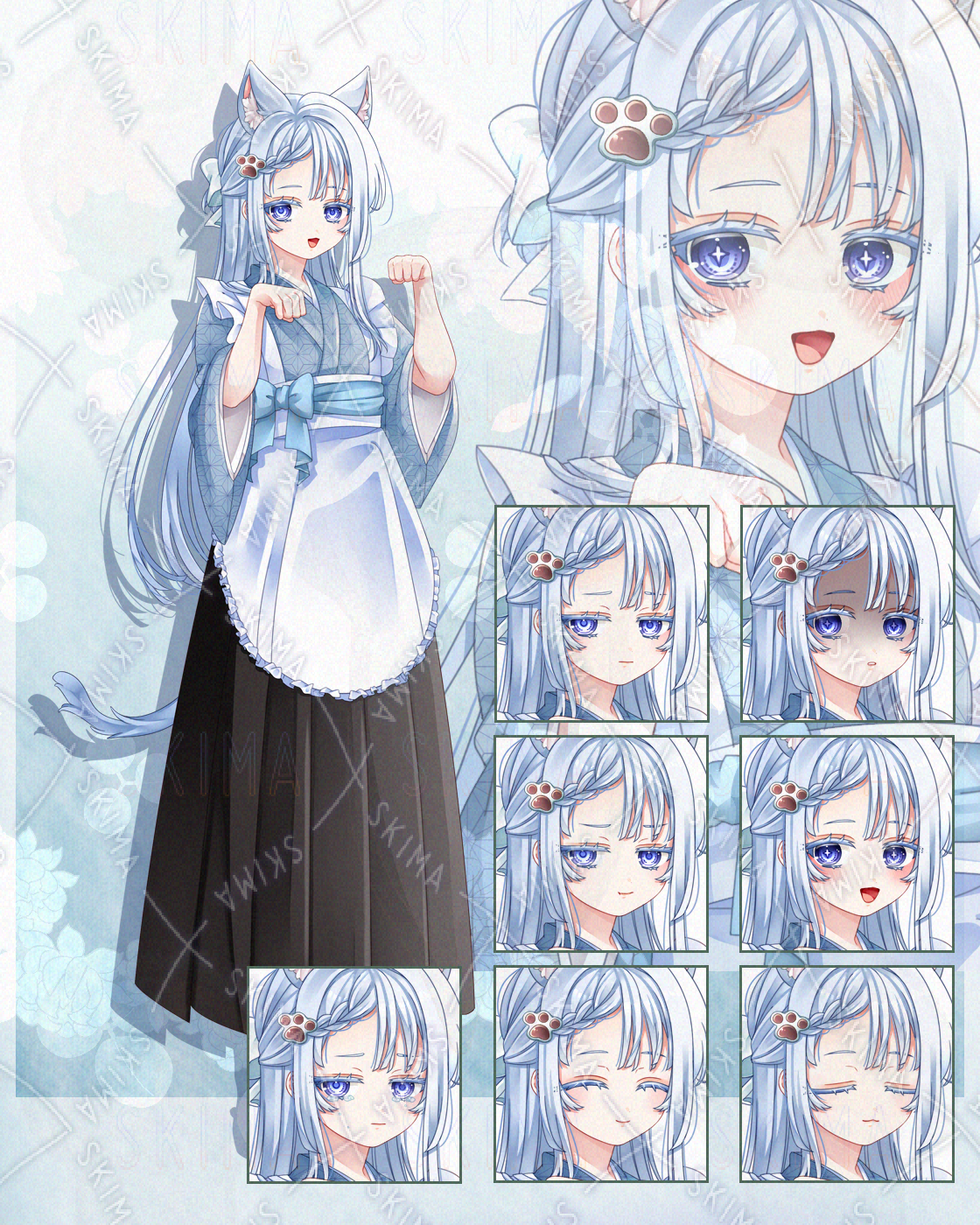 【国内正規品】 和メイド猫少女（表情8種、耳・尾なし差分1枚） SKIMA（スキマ） | その他