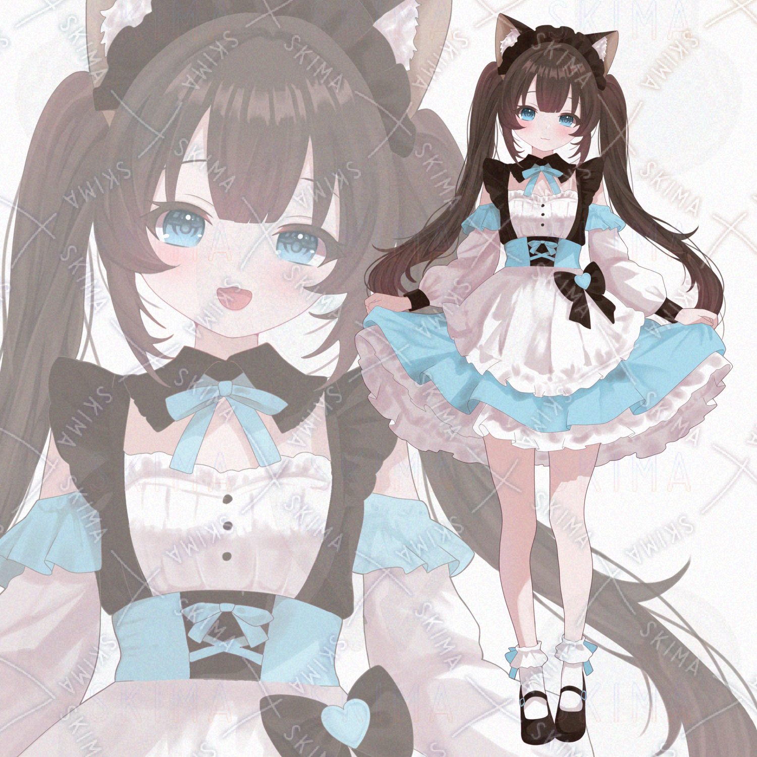 水色猫耳メイドちゃん | SKIMA（スキマ）