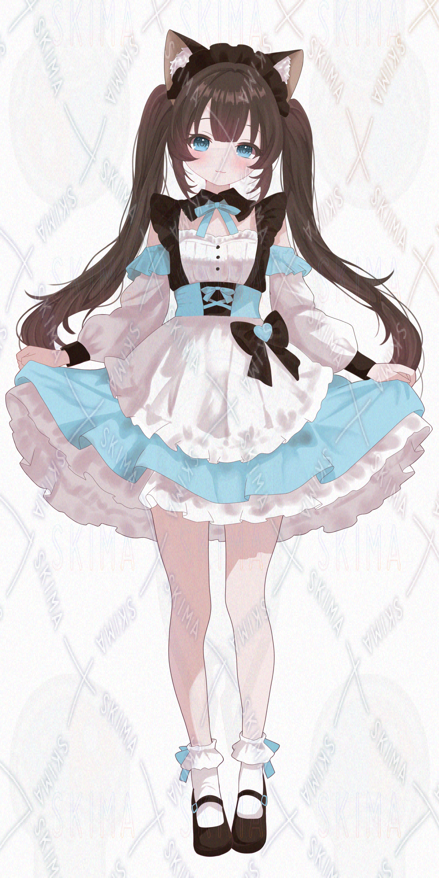 水色猫耳メイドちゃん | SKIMA（スキマ）