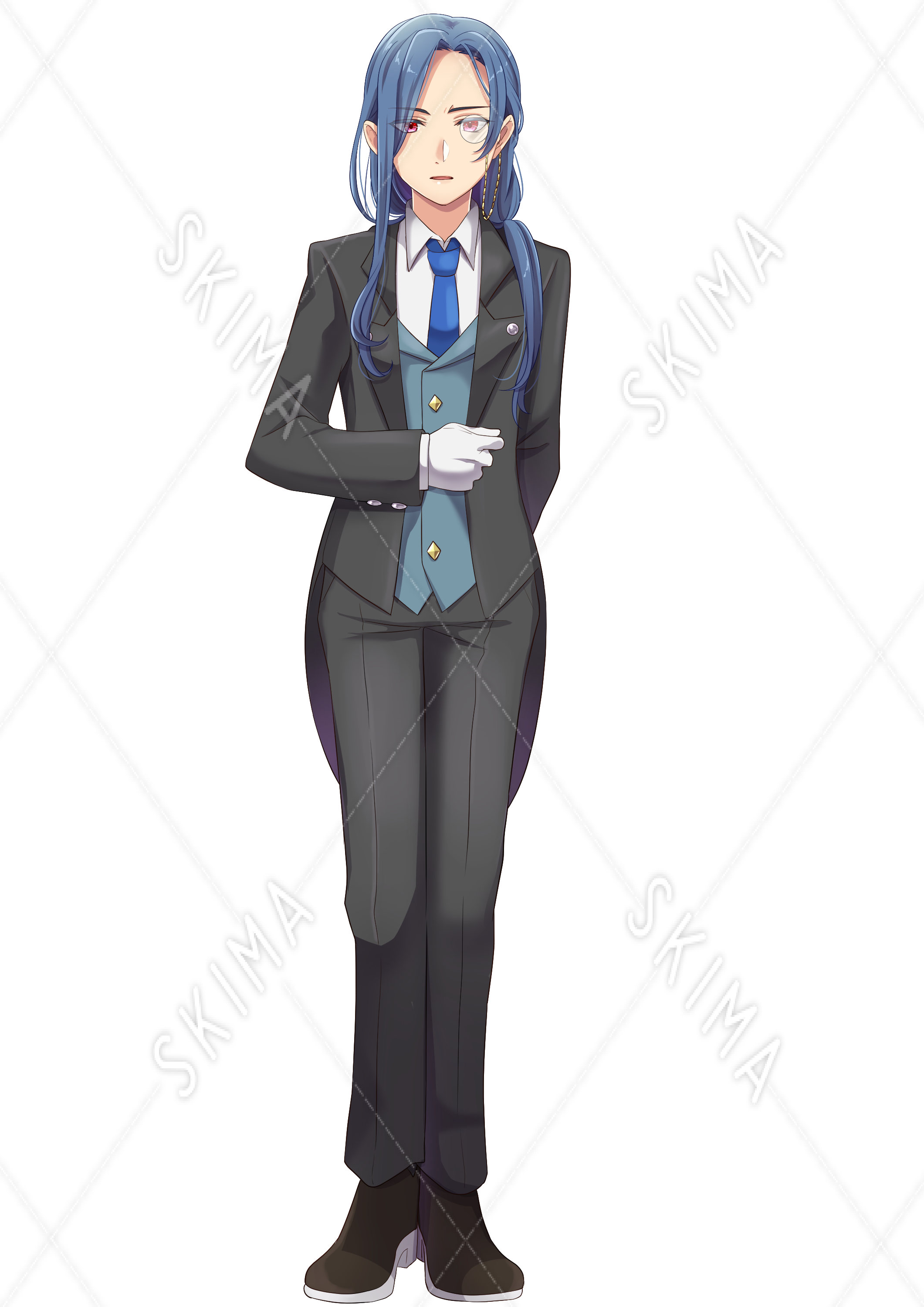 表情差分8種 青髪の執事 スキマ スキルのオーダーメイドマーケット Skima