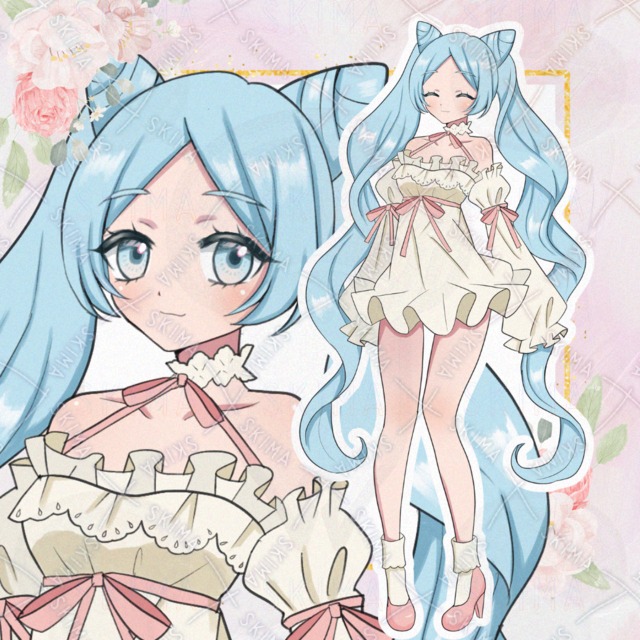 水色ツインテールの女の子