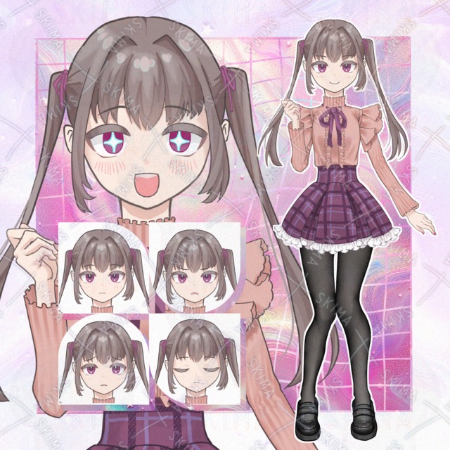 ツインテ女子　表情6種