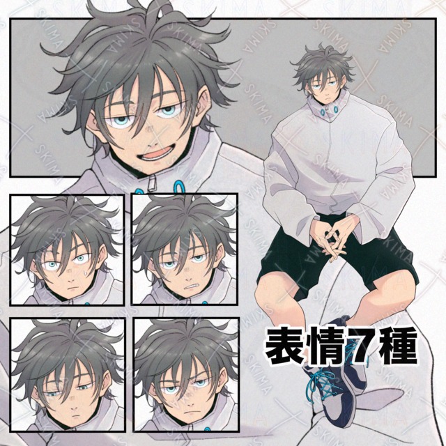 【表情7種】ジャージの男性