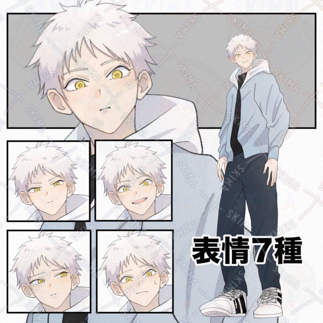 【表情7種】短髪の少年