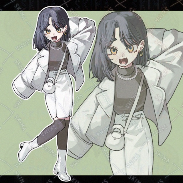 紺色の髪の女性