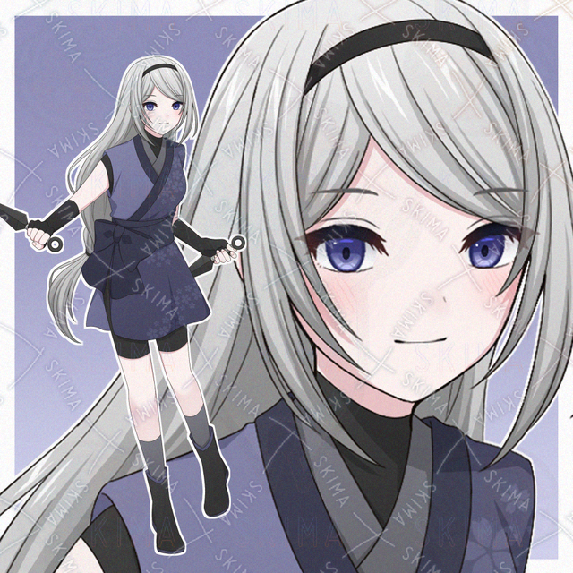 忍者風ファッションの女の子【表情差分10種】