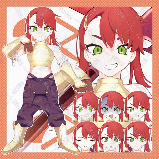 【表情差分8種+α】紅蓮の狂戦士少女