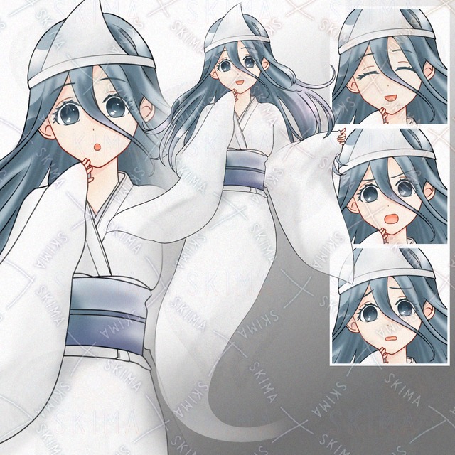 幽霊の女性【表情7種】