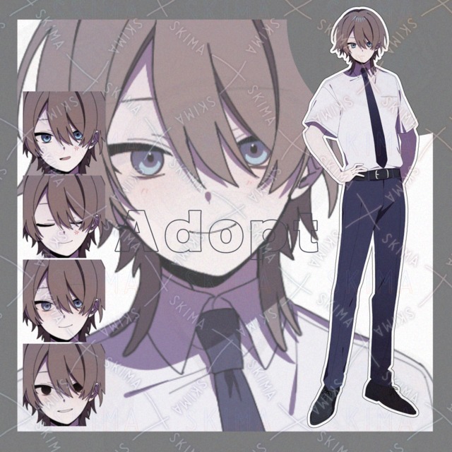 Adopt27　TRPG全身立ち絵[表情差分/全5種]
