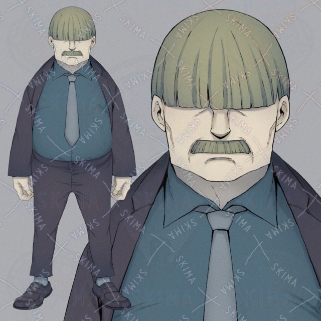 口髭の男性