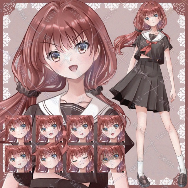自信家な女の子　adopt 表情8種