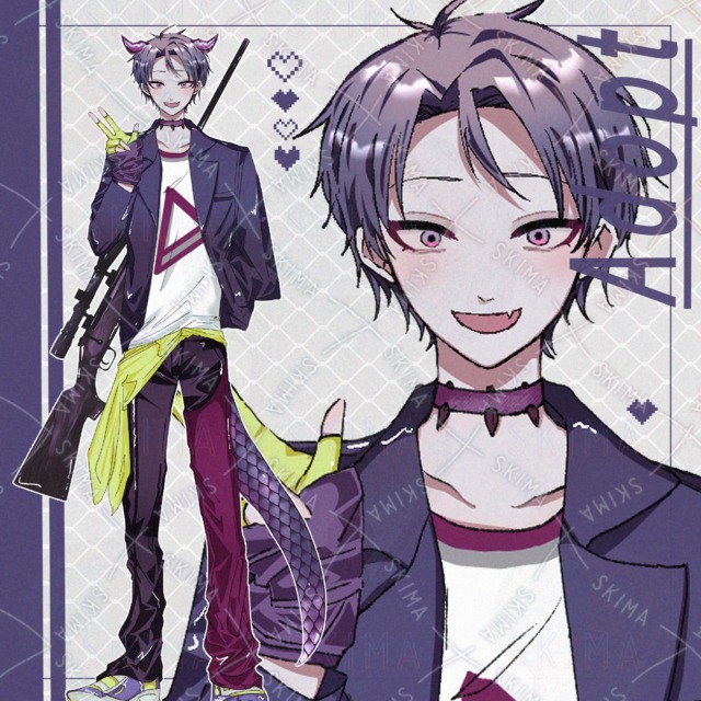 ドラゴンの男の子【表情8種＋銃＋角と尻尾】