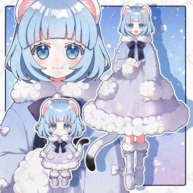 オコジョの女の子(表情8種＋SD)
